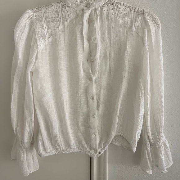 Free People White Floral Blouse - Picture 4 of 4